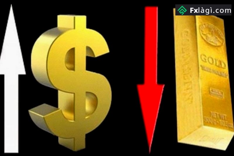 giá của đồng USD tăng mạnh lên làm cho giá vàng tuột dốc nghiêm trọng
