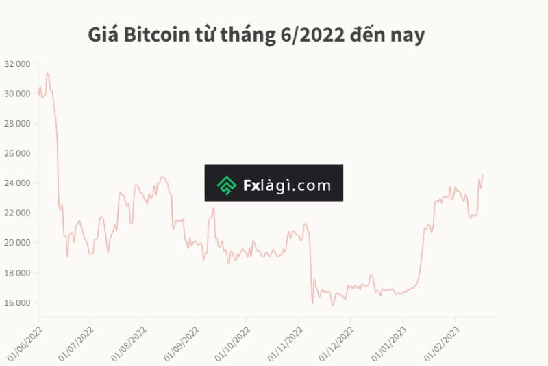 Biểu đồ giá bitcoin từ tháng 6 đến nay